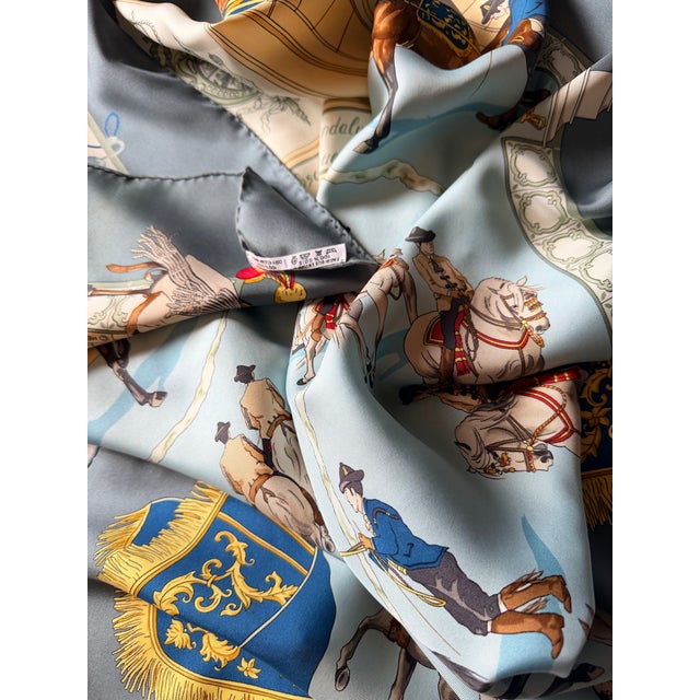 Hermès Hermès Real Escuela Andaluza Silk Scarf 1996 Designed by Hubert De Watringant For Sale - Image 4 of 9