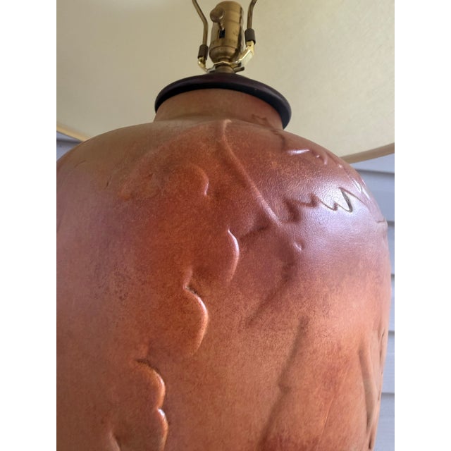 Chestnut Late 20th Century Pair of Wildwood Mid-Century Modern Brass Wood Table Lamps With Original Shades For Sale - Image 8 of 12