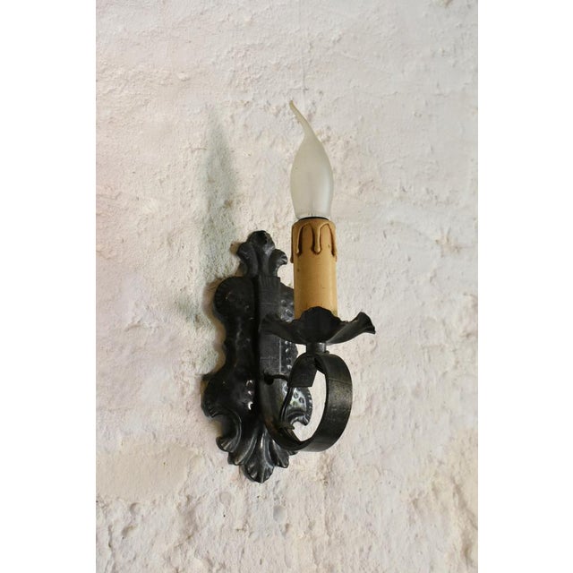 Mid-Century Gothic Tole Wall Sconces, 1970s, Set of 2 For Sale - Image 4 of 9