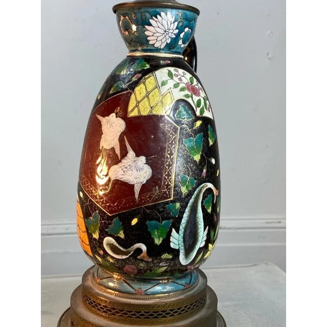 Emil Fischer Asian Style Ceramic Lamp For Sale - Image 4 of 10