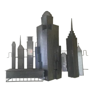 Modern Brutalist Metal Grid 3d Wall Art Sculpture C. Curtis Jere 1980s