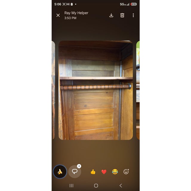 1800's Victorian Campaign Breakdown Tiger Oak and Walnut Armoire For Sale In Greensboro - Image 6 of 6