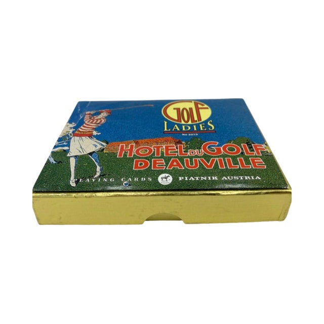 Vintage Piatnik Luxury Hotel Du Golf Deauville France Playing Cards Double Deck For Sale - Image 4 of 12