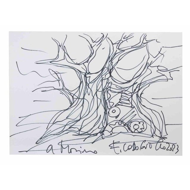 Black marker drawing on paper realized by Fernando Codognotto in 2023. Hand signed and dated. Excellent condition. This...