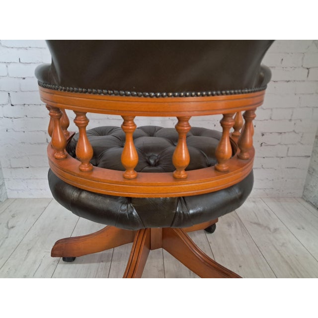 Vintage Chesterfield Chair in Green Leather, 1980s For Sale - Image 15 of 17