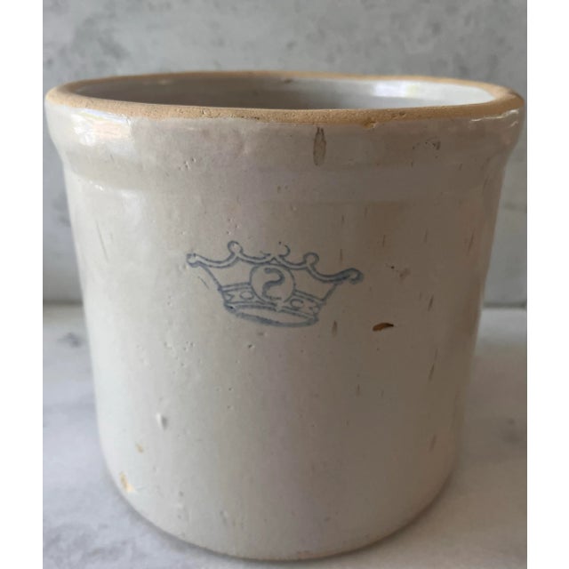 Farmhouse Vintage Robison Ransbottom 2 Gallon Stoneware Blue Crown Crock For Sale - Image 3 of 9