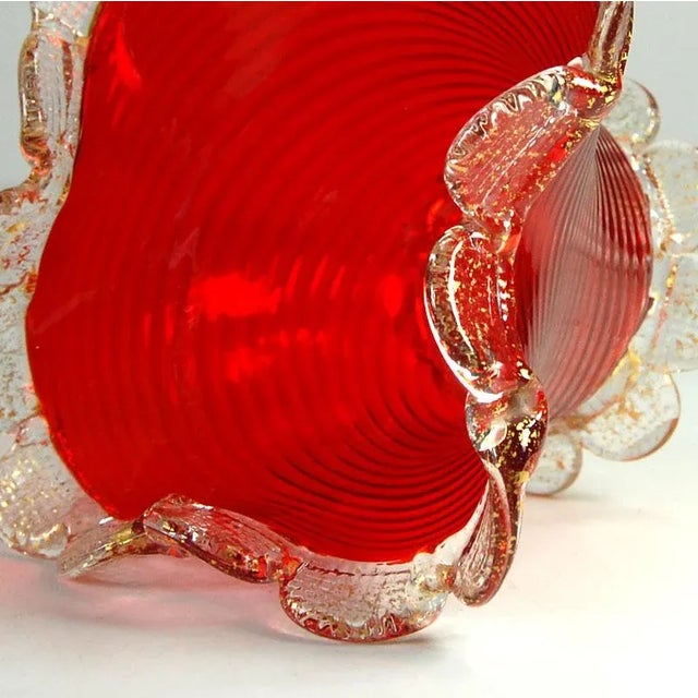 1930s Small Vintage Murano Ribbed Dish, 1930s For Sale - Image 5 of 11