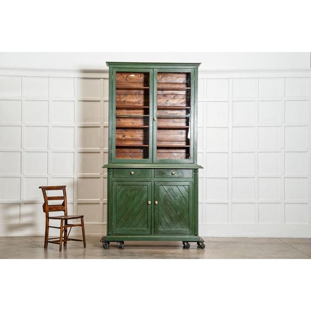 Antique English Painted Pine Glazed Dresser, 1870 For Sale - Image 4 of 18