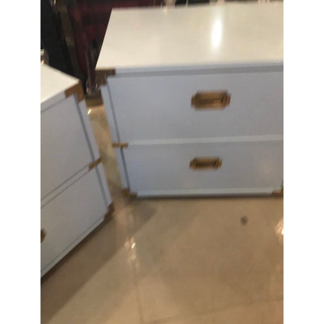 Vintage Lane Furniture Campaign Campaigner Powder Blue Lacquered Brass