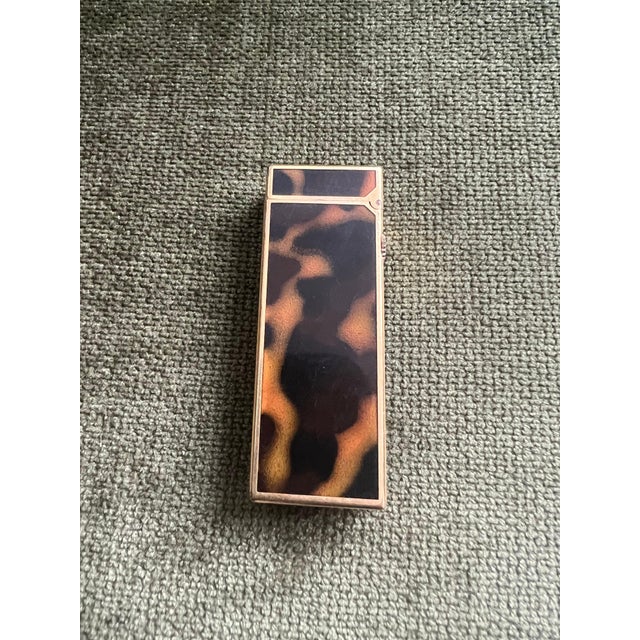 Dunhill Vintage Dunhill Gold Plated Rare Cognac Marble Lacquer Lighter Original Case For Sale - Image 4 of 18