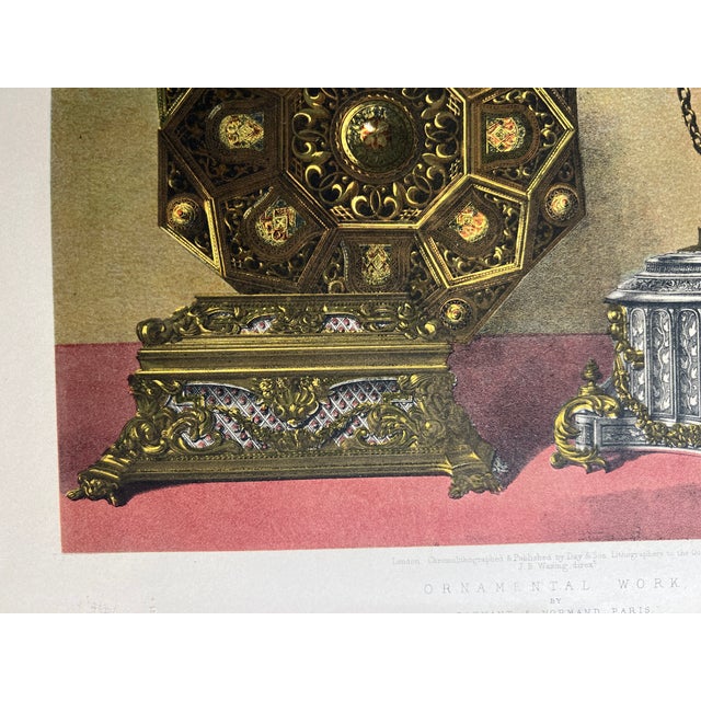 Mid 19th Century Chromolithograph Print "Ornamental Work" by Carmant and Normand of Paris For Sale - Image 4 of 7