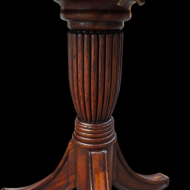 Jonathan Charles Jonathan Charles Regency Crotch Mahogany Non-Extendable Dining Table For Sale - Image 4 of 12