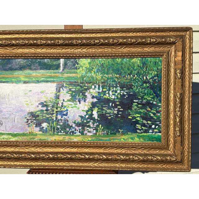 The Pond - Original Oil on Board in the Impressionist Style For Sale - Image 6 of 9
