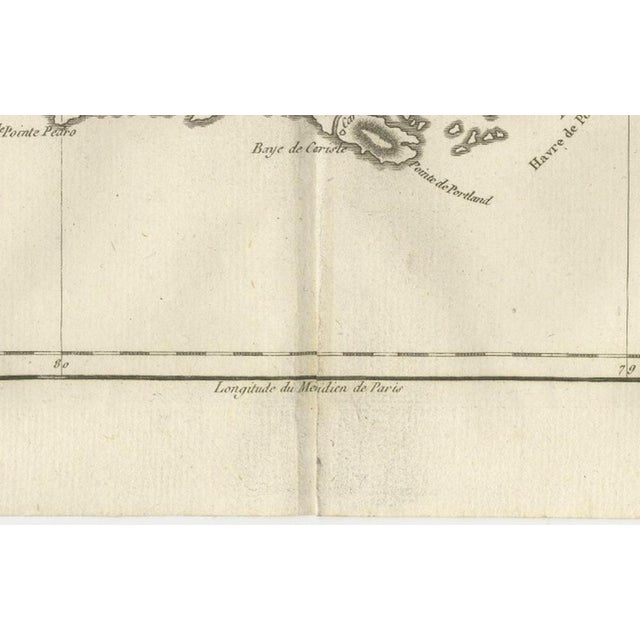 Antique Jamaica Island Map by Rigobert Bonne, 1780s For Sale - Image 10 of 12