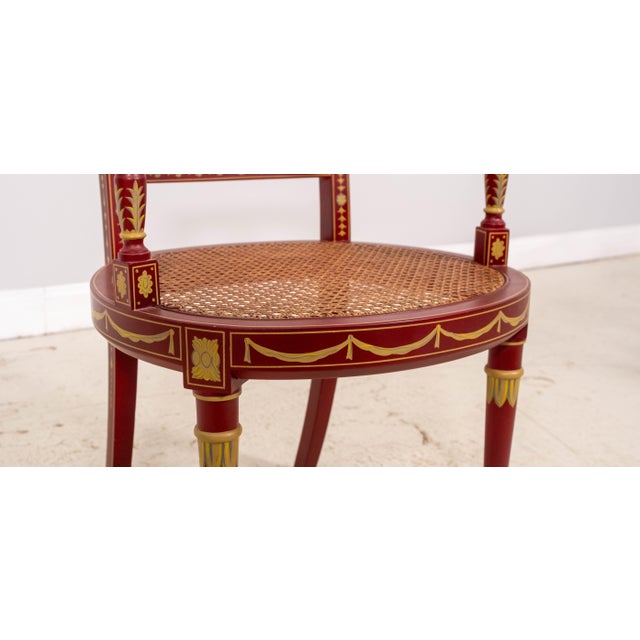 Pair Neoclassical Hand Paint Decorated Adams Style Armchairs For Sale - Image 18 of 18