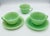 Anchor Hocking 1940s Fire King Coffee Tea Cup & Saucer Jane Ray JadeIte by Anchor Hocking 5pc Set For Sale - Image 4 of 9