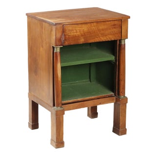 Empire Walnut Bedside Table For Sale