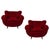 Set of Mid-Century Red Velvet Lounge Chairs, 1940s For Sale - Image 9 of 9