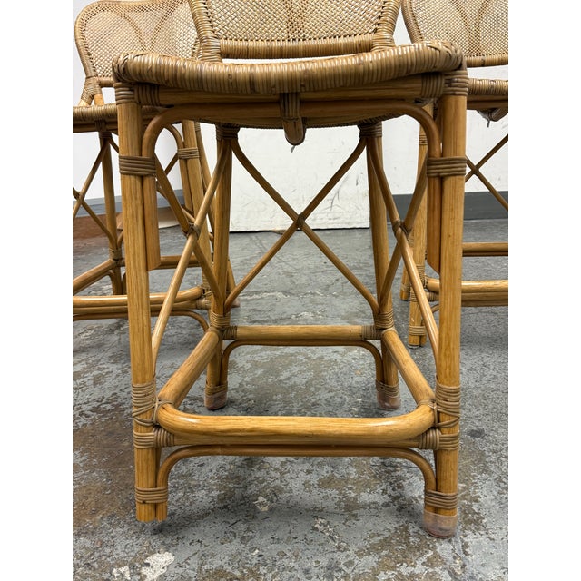 Brown Palecek Jordan Counter Stools, Set of Three For Sale - Image 8 of 12