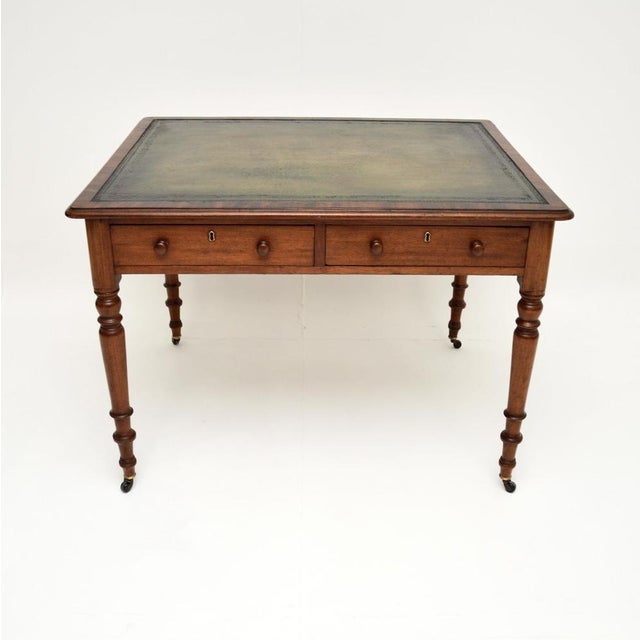 Antique Victorian Leather Top Desk, 1840s For Sale - Image 11 of 11
