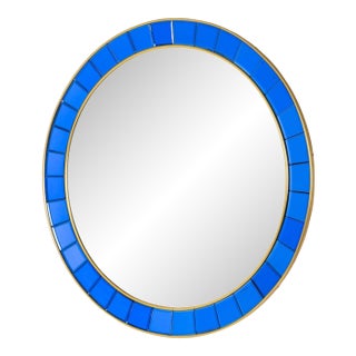 1960s Round Cristal Arte Modernist Wall Mirror For Sale