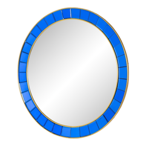 1960s Round Cristal Arte Modernist Wall Mirror