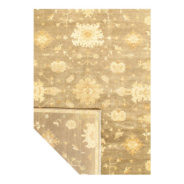 Traditional Pasargad DC Fine Hand Knotted Oushak Design Rug For Sale - Image 3 of 3