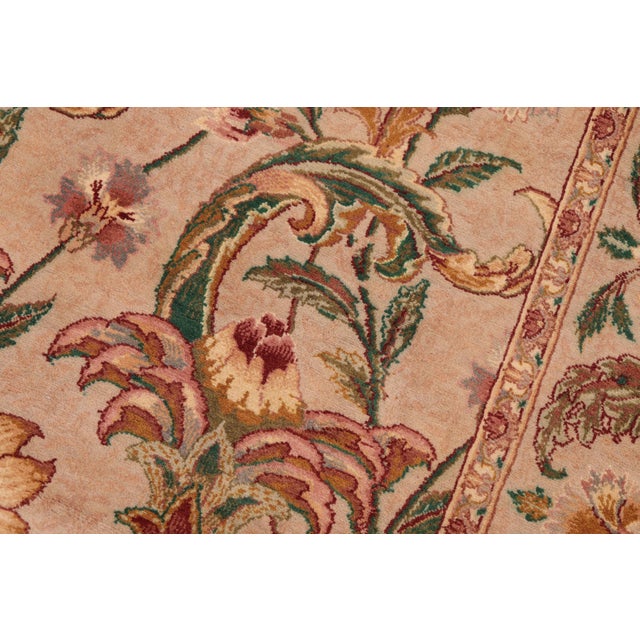 1990s Floral Sunflower 1990's Pak-Persian Taupe/Green Wool Rug - 5'11'' X 10'1'' For Sale - Image 5 of 9