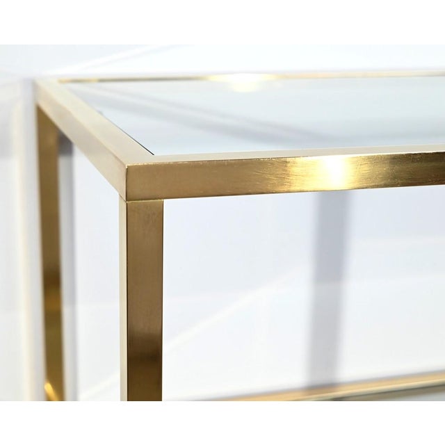 Pierre Vandel Brass and Glass Shelf in the style of Pierre Vandel, 1970s For Sale - Image 4 of 18