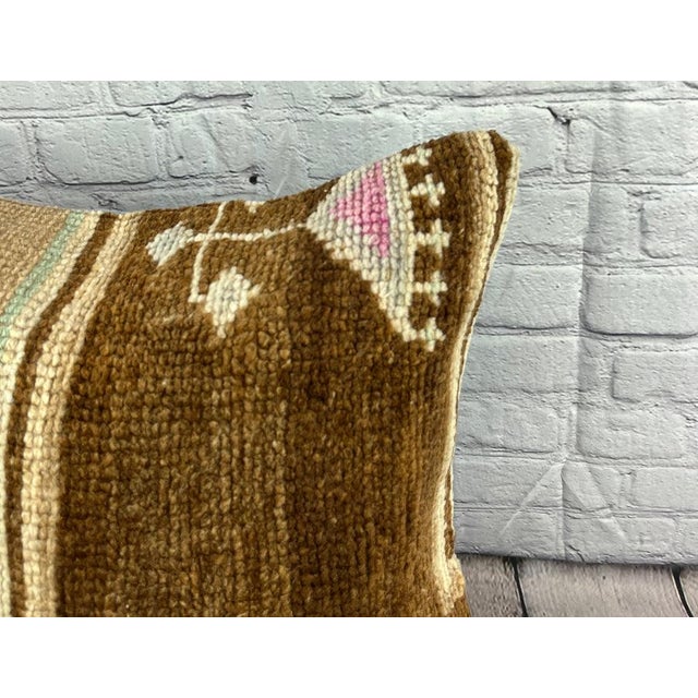 Turkish 20 x 20 Rug Pillow Opulent Sunset Turkish Pillow Cushion Cover For Sale - Image 3 of 4