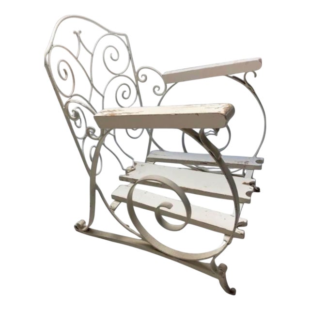 Vintage Wrought Iron Chair, 1920s For Sale