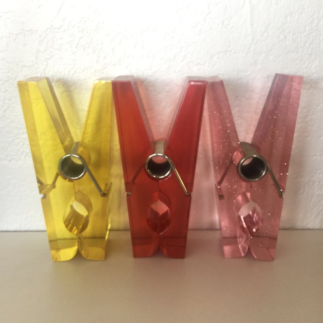 1970s Giant Red Lucite Clothespin For Sale - Image 5 of 8