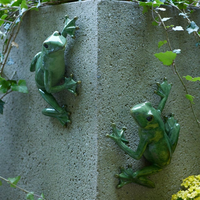 Bring a playful touch of wildlife to your garden with the Stone Garden Frog Wall Accent set. These adorable frogs,...