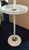Metal Mid Century Double Gooseneck Floor Lamp With Center Reticulated Tray, Attributed to Gerald Thurston For Sale - Image 7 of 9