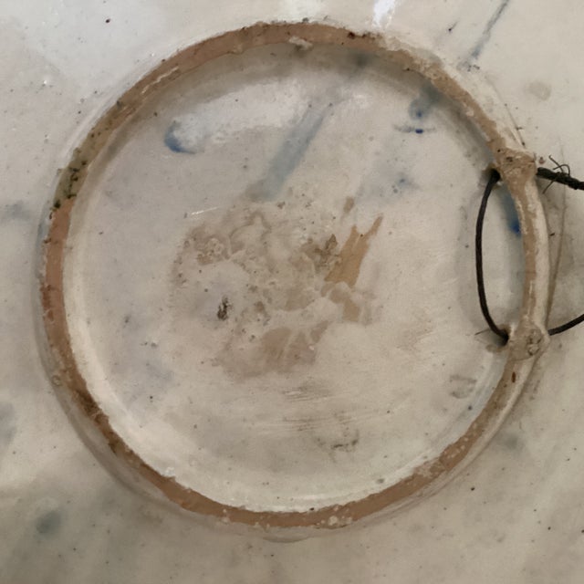 Early 19th Century Antique Andalusian Ceramic Blue & White Glaze Wall Plate From Fajalauza (Granada) Spain For Sale - Image 5 of 12