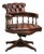 English Cowhide Chesterfield Swivel and Tilt Button Office Chair For Sale