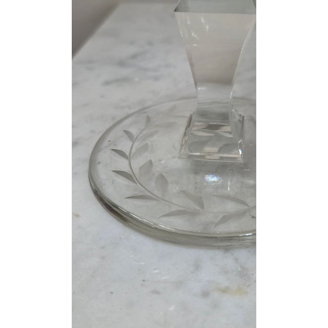 Vintage Cut Glass Star and Leaf Pedestal Compote For Sale In New York - Image 6 of 18