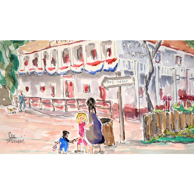 Plaza Hotel - Original Watercolor by Ken L. Stephens For Sale - Image 4 of 5