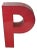 Letter P in Red Plastic, 1970s For Sale
