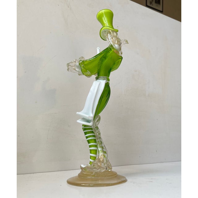 Vintage Kelly Green Venetian Murano Glass Dancers by Franco Toffolo, 1960s, Set of 2 For Sale - Image 12 of 17