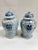 Pair of large antique 19th-century blue and white Chinese porcelain ginger jars. Maker's mark on underside.