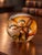 Vintage English Langham Studio Art Glass Paperweight With Amber Swirls and Bubbles For Sale - Image 4 of 5