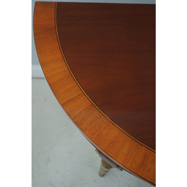 Brown Kindel Louis XVI Style Mahogany Demilune Console Table For Sale - Image 8 of 13
