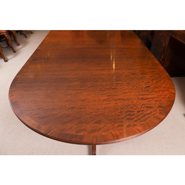 Regency Revival Triple Pillar Dining Table For Sale - Image 10 of 14