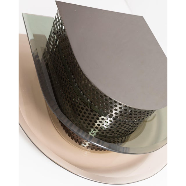 Glass Mirrored Glass Wall Lamp, Italy, 1970s For Sale - Image 7 of 11