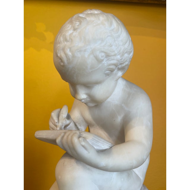 Antique Italian Marble Sculpture of a Child in the Style of Canova For Sale - Image 10 of 11