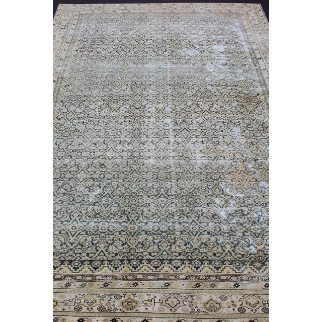 Large Gallery Persian Malayer Runner With Herati Design in Gray and Earth Tones 7'6 X 13'2 For Sale - Image 9 of 16