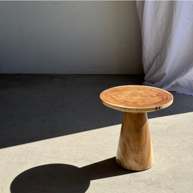 Brutalist Side Table in Natural Suar Wood, 1980s For Sale - Image 3 of 18