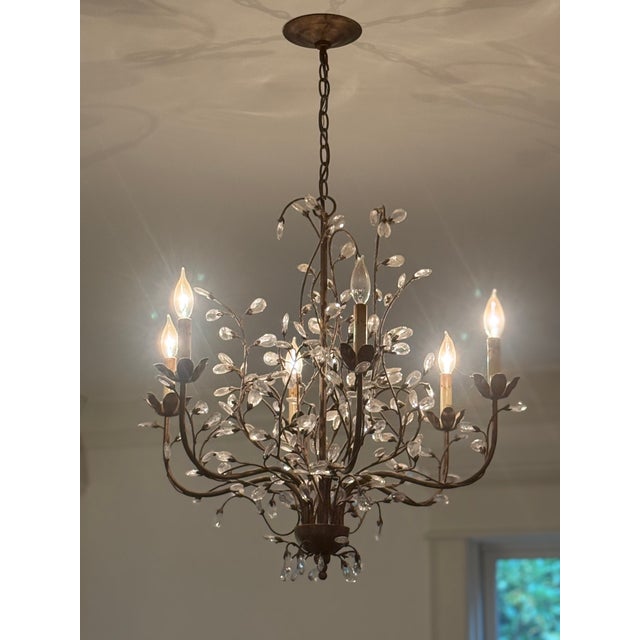 Traditional Currey & Company Crystal Bud Chandelier, Medium For Sale - Image 3 of 3
