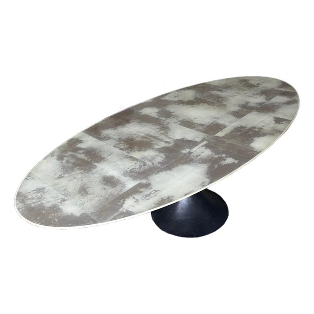 Julian Chichester Dakota Oval Vellum Dining Table For Sale
